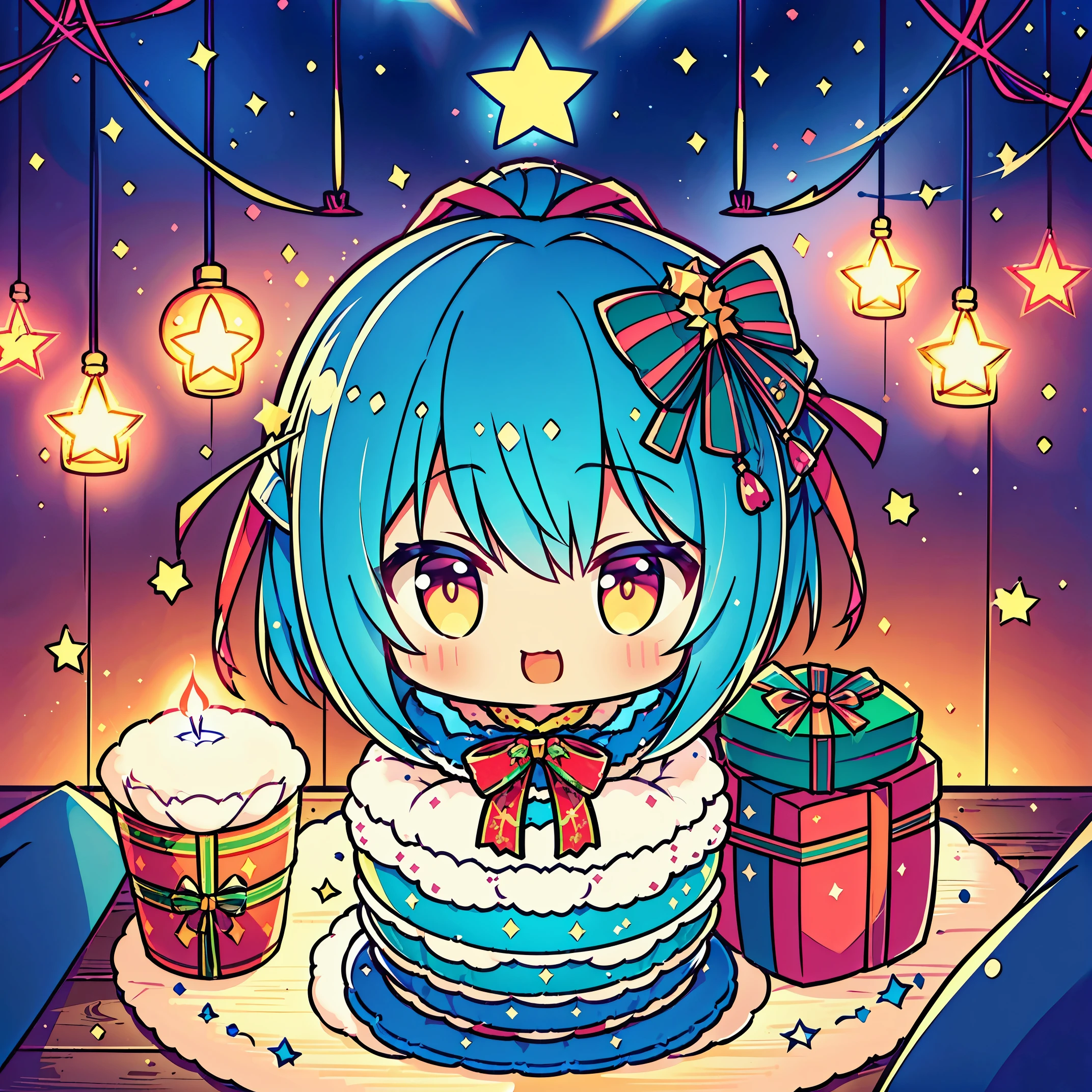 (top-quality、ultra-detailliert、逼真: 1.37)、There&#39;s a present in the room、［Christmas tree]、stacked gift boxes:1.5、wrapped with ribbon、a thoughtful gift、Warm lighting、cosy atmosphere、attractive decoration、glowing lights、ornaments hanging from branches、soft glowing candle、joyful holiday spirit、winter fun、Comfortable and attractive seating area、festive colors and atmosphere、A beautifully wrapped gift waiting to be opened、lovingly decorated fireplace、Brightly lit windows showing the snowy landscape outside、Create magical holiday memories、Happy Christmas、