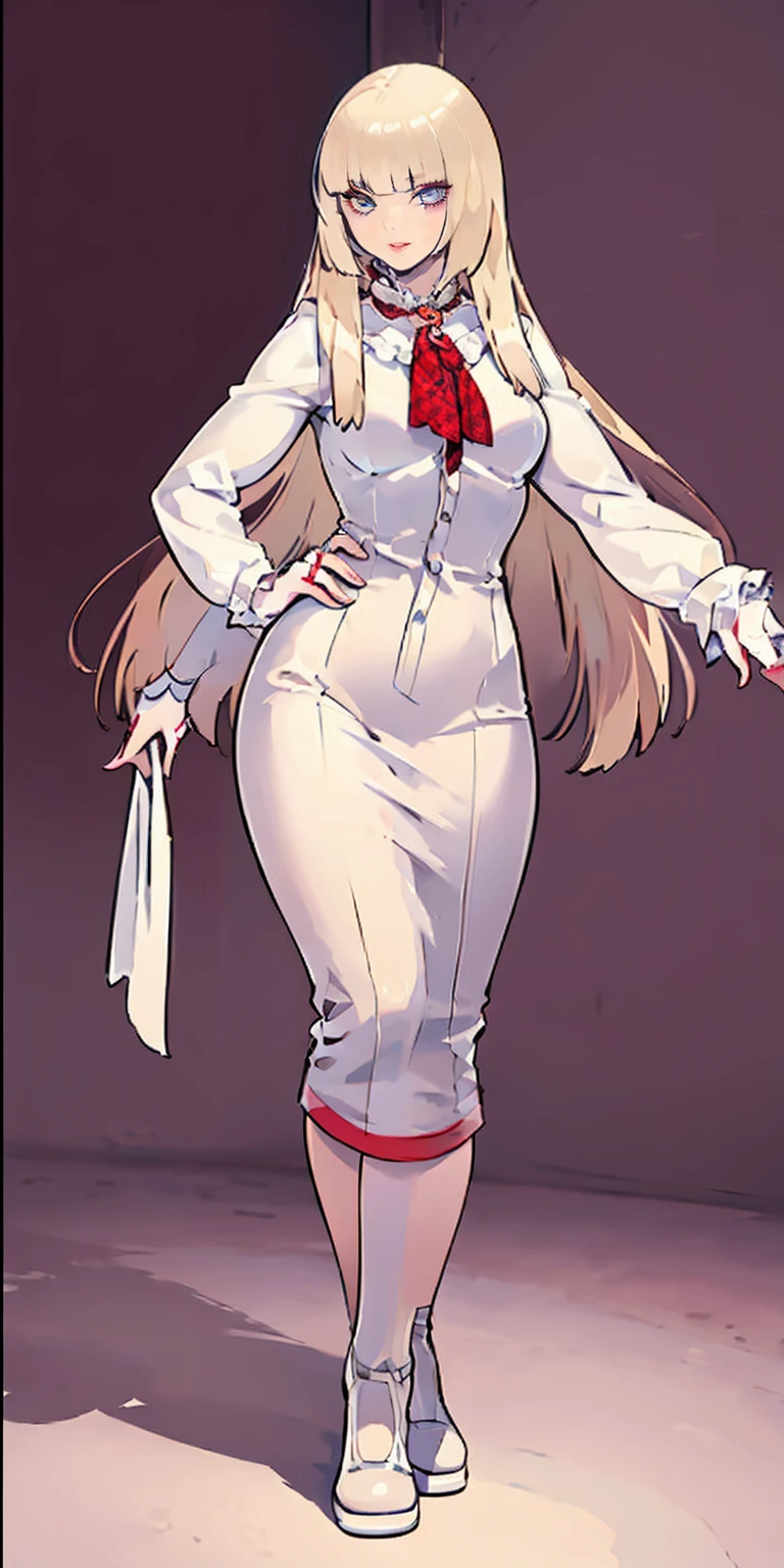 (Best quality, 4k, Masterpiece :1.3), full body standing symmetrical beautiful woman, hyper realistic, 1girl, nun outfit, yellow sunglasses, muscular turned arms behind body