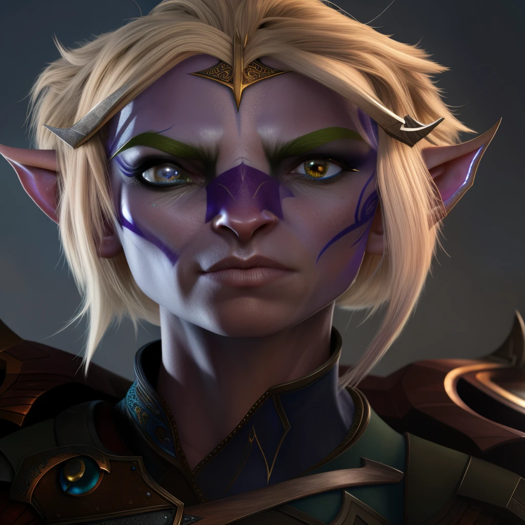 a close up of a person with a sword and a face, elven character with smirk, of an elden ring elf, female elf, portrait of a female elf warlock, a portrait of a male elf, a male elf, female drow elf, character close up, dark elf, a portrait of an elf, elven male, female elfling