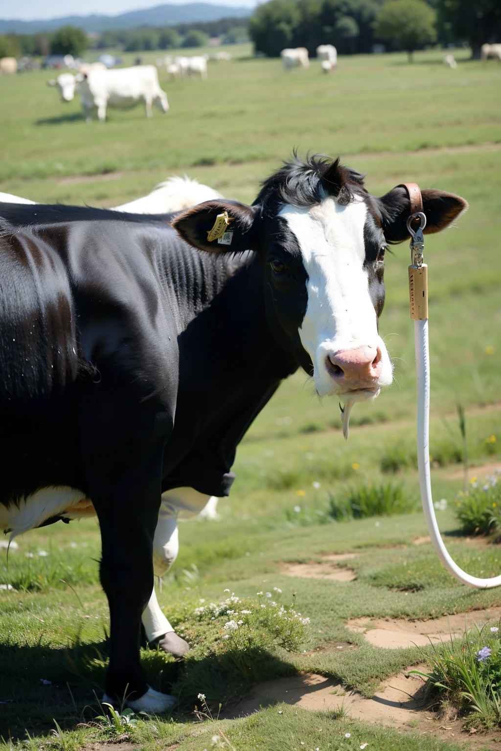 grass field，pack，of cattle