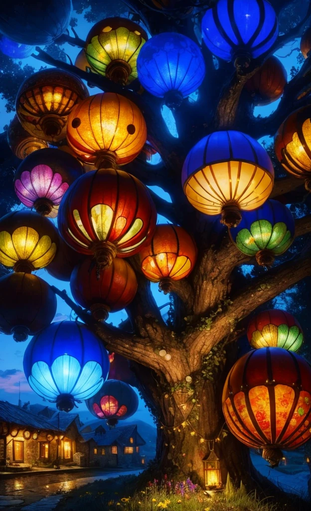 Light up the colorful mushroom forest,world in a bottle,A fairyland-like hideaway,Colorful mushroom house,a fairy world,夏天,Seafront,Rios,tree house,sunflower fieldantastical creature,lavender,diamond,crystal,ore,crystalalloons,mountain ranges,mountain peak tree,a small medieval village, Italy, are present, medieval town, medieval village, FantasyItaly, quaint village, Italy杰作, medieval coastal village, medieval town landscape、Cobblestone road、View from the street、Behold