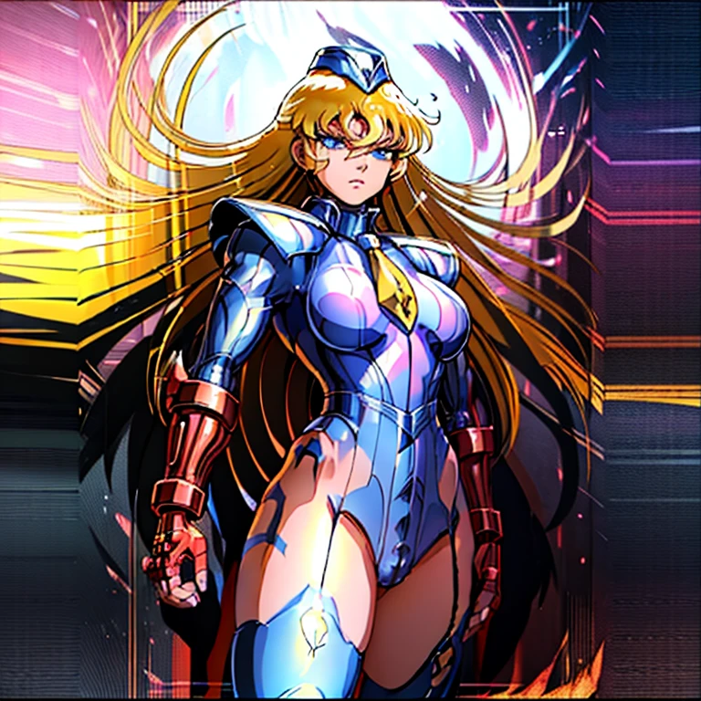 ultra-detailed, Explicit, Beautiful body, Beautiful Nose, Beautiful character design, perfect eyes, perfect face, ultra highres, 4K, beautiful legs, perfect legs, Nice hands, Perfect hand, Masterpiece, Best Quality, Highly detailed, illustration, absurdres, street fighter, doll suit, shadaloo doll, dollsuit, expressionless, blank eyes, looking at viewer, red gloves, emotionless, black latex, corrution, mind control, female combatant, full body, hypnotized, unhappy trance, full body suit, ribbed bodysuit, both arms at side, obey, perfect female body, extremely glossy latex, hypnosis, hypnoLora, empty eyes, Mind control device, poses, submissive_pose, Slave, hat, necktie, stand up straight, standing, standing at attention, hat, necktie, belt, latex, ribbed bodysuit, thighhighs, garter belt, Fighting Stance, extending the right arm from the shoulder into the air with a straightened hand, nazi saluting, military, military saluting, salute, thigh boots, 1girl, Saint Seiya Virgo Armor, virgo
golden cloth, crossed legs