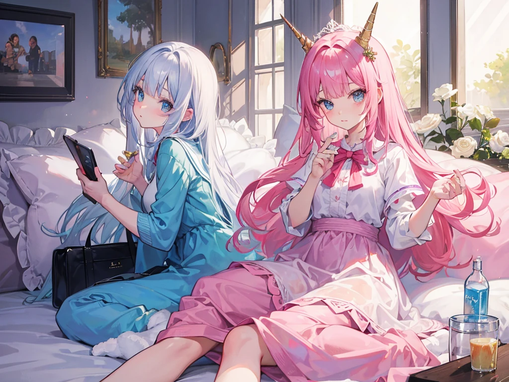 ((ferramenta mestra)), ((melhor qualidade)) A masculine man of average height. Idade de 30 anos, Soldado especial armado com m416 rifle rosa, fantasiado vestido com um pijama de unicornio branco, colete balistico tatico rosa, luvas e botas rosa, asinhas nas costas capus com chifrinho, olhos e orelinhas de unicornio