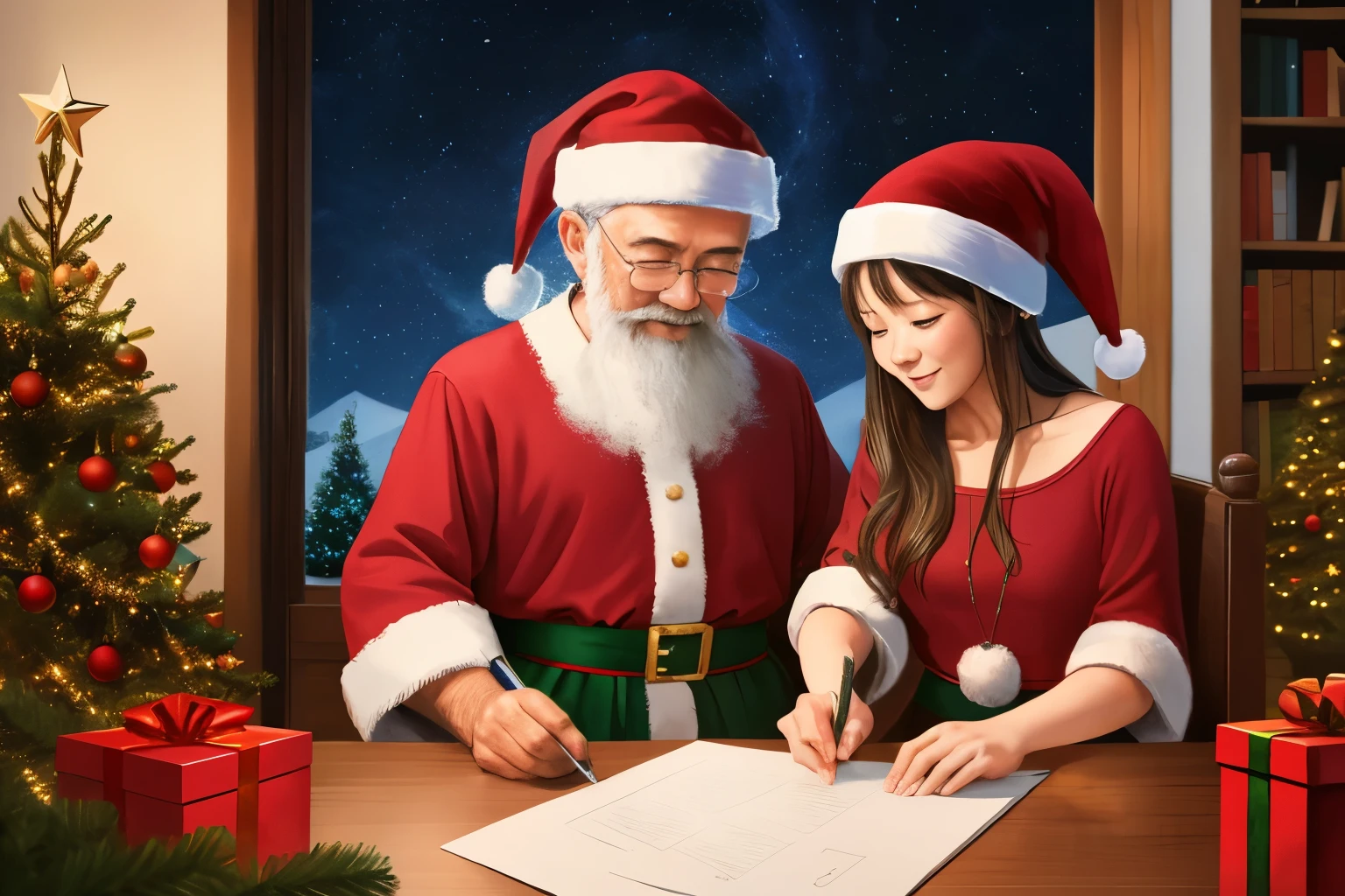 best quality, masterpiece, highres, detailed, Christmas Gift, Christmas gifts, Christmas present