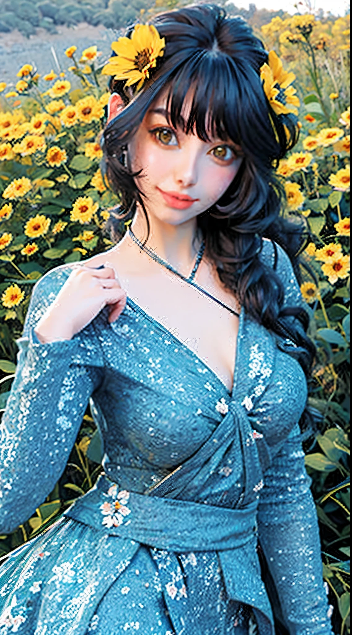Shot from above、Monochrome tone、High Detail、Edge Detection、sharpness、High contrast、Highlight、A beautiful young girl、a small face、a small face、cleavage of the breast、Off-the-shoulder dresses、 dress、Rim Lights、Cinematic Light、ultra-wide-angle、