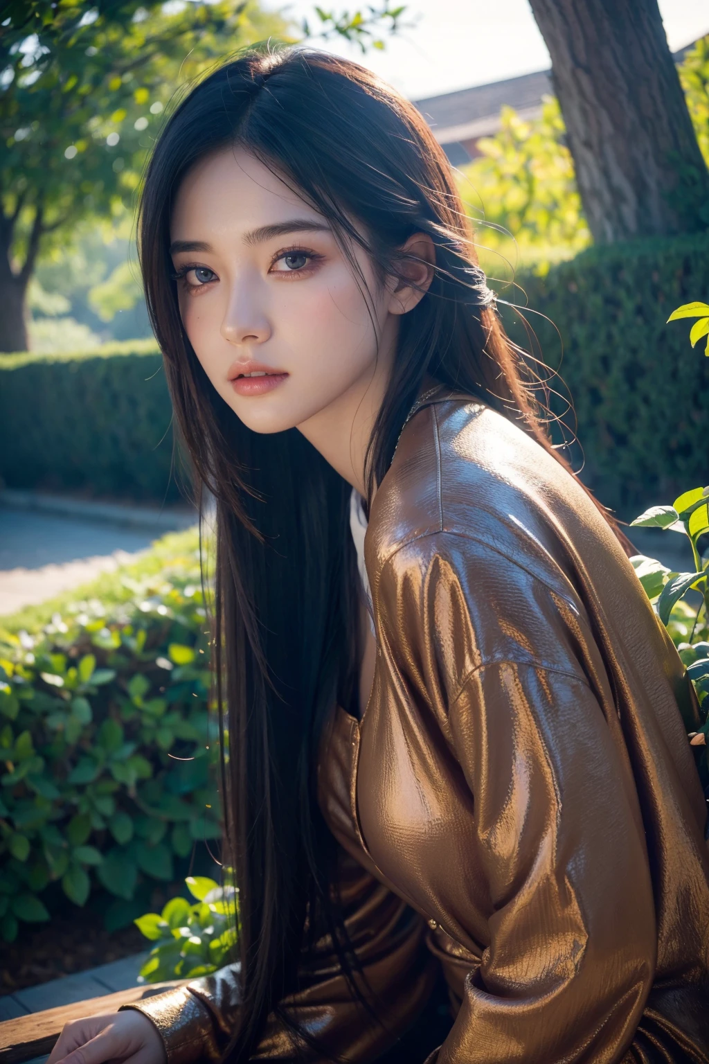 A girl in a garden,illustration,beautiful detailed eyes,beautiful detailed lips,extremely detailed eyes and face,longeyelashes,best quality,4k,8k,highres,masterpiece:1.2,ultra-detailed,realistic,photorealistic,photo-realistic:1.37,HDR,UHD,studio lighting,ultra-fine painting,sharp focus,physically-based rendering,extreme detail description,professional,vivid colors,portraits,landscape,horror,anime,sci-fi,photography,concept artists,vibrant colors,warm tones,soft lighting