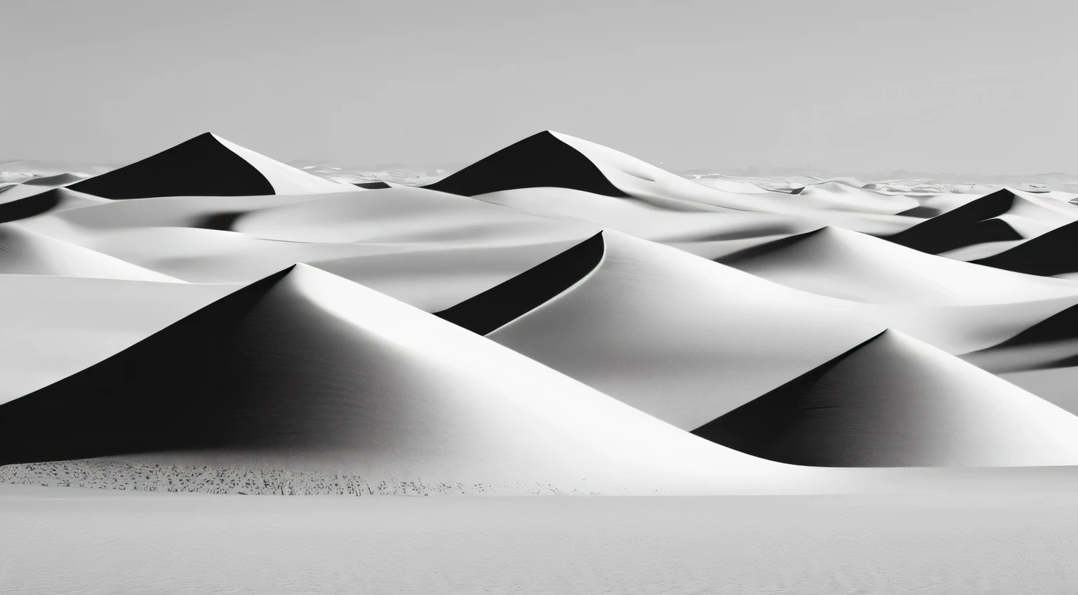 Generate a black and white desert picture
