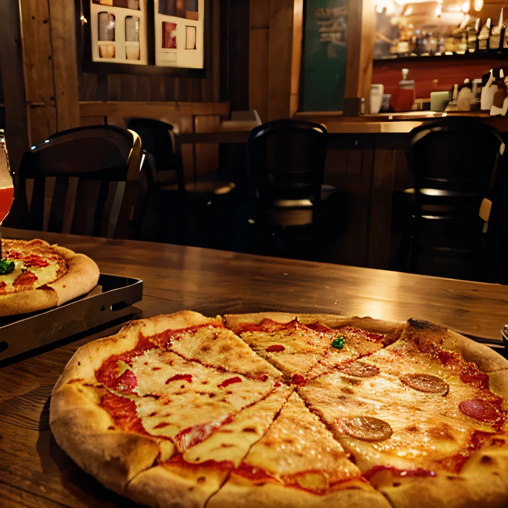 authentic photo taken with phone of a pizza on a table at a restaurant