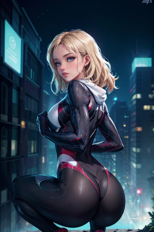 The prompt for Stable Broadcast is as follows:

Gwen-aranha,illustration, She is exciting and squatting ,Altas,traje detalhado e musculatura,seios grandes, Athletic body, perfectly shaped buttocks,cores vibrantes,facial expressions that exude confidence and allure,spider web pattern on costume,dynamic lighting,foco nítido,estilo anime,olhos brilhantes,quadris atraentes,cintura fina,Tall and fit build+pernas longas.