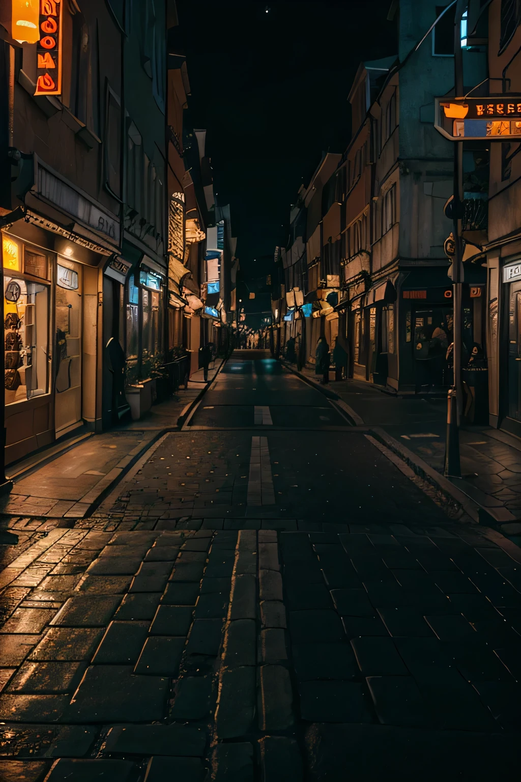 Unmanned network magic street night scene European retro magic unmanned pure street scene unmanned,Don't be a human being,Pure scenery without characters,