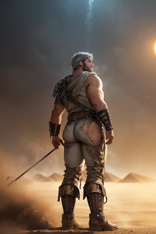 Henry Cavill, (((chubby))), ((chubby face)), ((((big ass)))), platinum light collor hair, brown skin, (((((Men))))), night, steam, white leather clotes, ((very ripped whole jumpsuit)), earings, acessories, epic composition, perfect hands, perfect composition, perfect fingers, vintage collor lights, ((angry face)), in desert, long leather boots, dunes, ((((dust particules)))), very detailed image, overcoat leather clothe, ancient sand temples, ((big hairy chest)), vintage lights, cinematic composition, epic cinematic pose, white clothes, apocaliptic clothes, (((Mad Max clothes))), (mad max acessories), ((leather steampunk gold collor)), (ancient fabrics clothes), (((steam punk long very ripped cachecol))), (((oil skin))), (((short hair))), realism, ((((big booty)))), (((((slave pose))))), ((((silver messy short hair)))), ((((perfect legs anatomy)))), ((((looking naughty with dirty)))), ((((white very ripped clothes)))), ((((perfect proporctions)))), ((((beard)))), ((((very high resolution)))), ((((proportions)))), ((Zoom)), kneeing, natural back view, bottom-up view