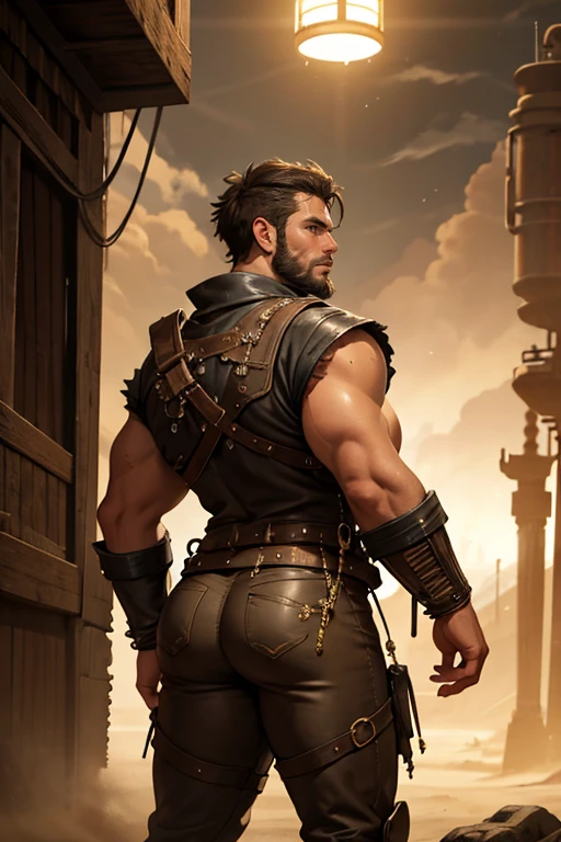 Henry Cavill, (((chubby))), ((chubby face)), ((((big ass)))), natural collor hair, brown skin, (((((Men))))), night, steam, white leather clotes, ((very ripped whole jumpsuit)), earings, acessories, epic composition, perfect hands, perfect composition, perfect fingers, vintage collor lights, ((angry face)), in desert, long leather boots, dunes, ((((dust particules)))), very detailed image, overcoat leather clothe, ancient sand temples, ((big hairy chest)), vintage lights, cinematic composition, epic cinematic pose, white clothes, apocaliptic clothes, (((Mad Max clothes))), (mad max acessories), ((leather steampunk gold collor)), (ancient fabrics clothes), (((steam punk long very ripped cachecol))), (((oil skin))), (((short hair))), realism, ((((big booty)))), (((((slave pose))))), ((((messy short hair)))), ((((perfect legs anatomy)))), ((((looking naughty with dirty)))), ((((white very ripped clothes)))), ((((perfect proporctions)))), ((((beard)))), ((((very high resolution)))), ((((proportions)))), ((Zoom)), kneeing, natural back view, bottom-up view, (epic view), (zoom view), epic composition cinematic scene