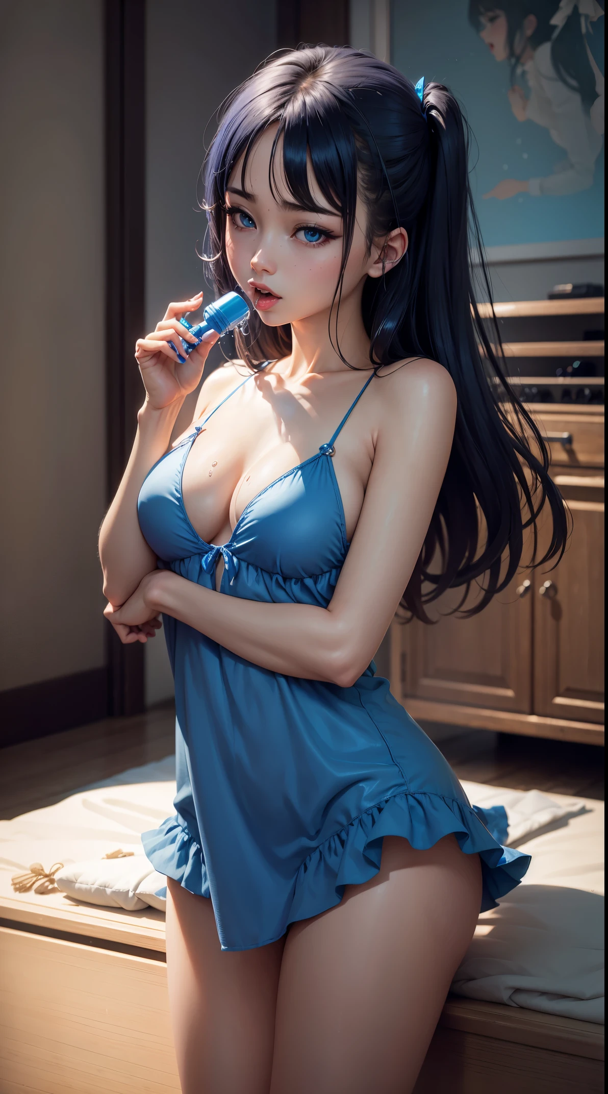 Blue ???????? in hand, ????????????, ????????????, ??????? water, ??????, Yuradev, alone