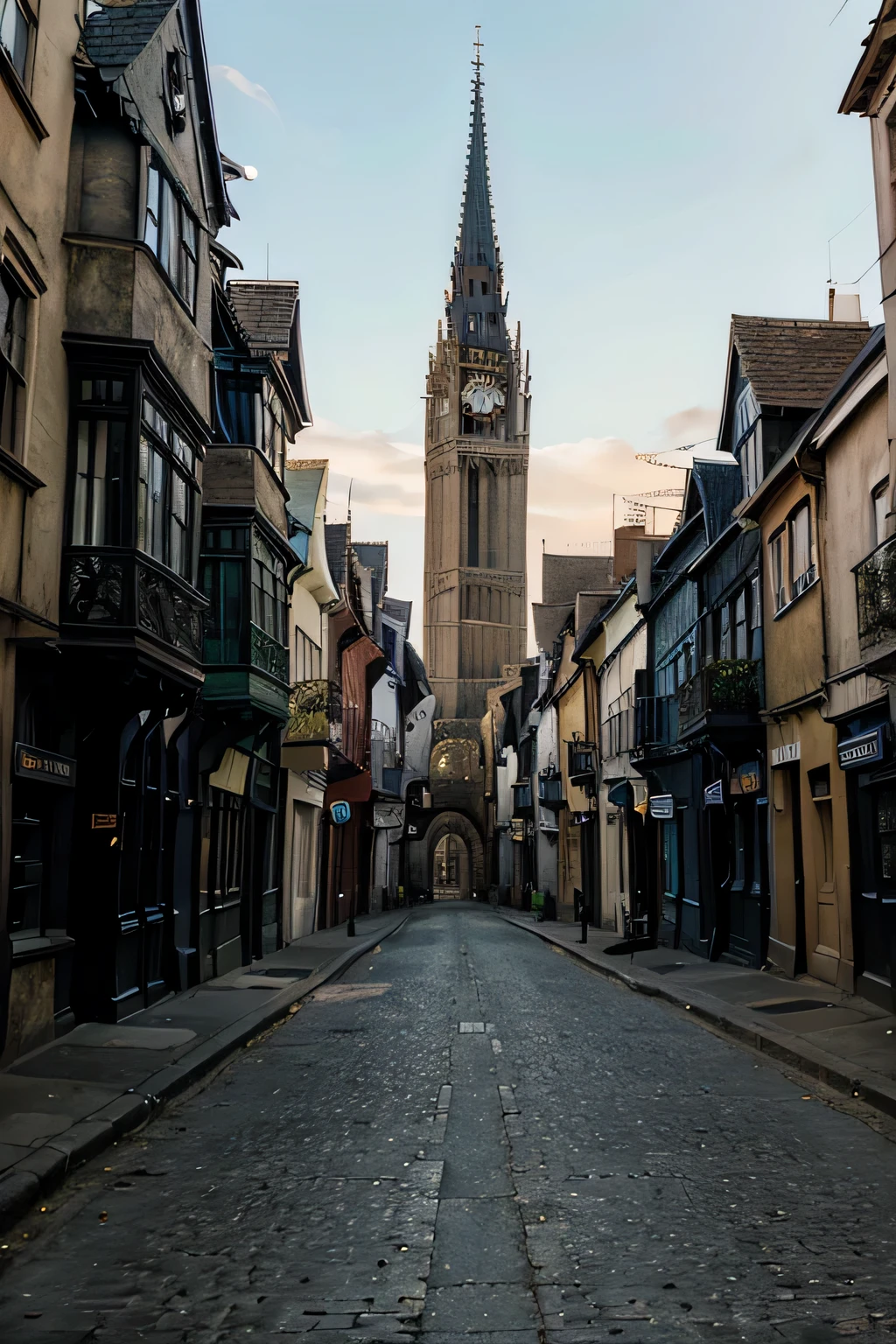 Amazing gothic architecture street,NOhumans,pure scenery