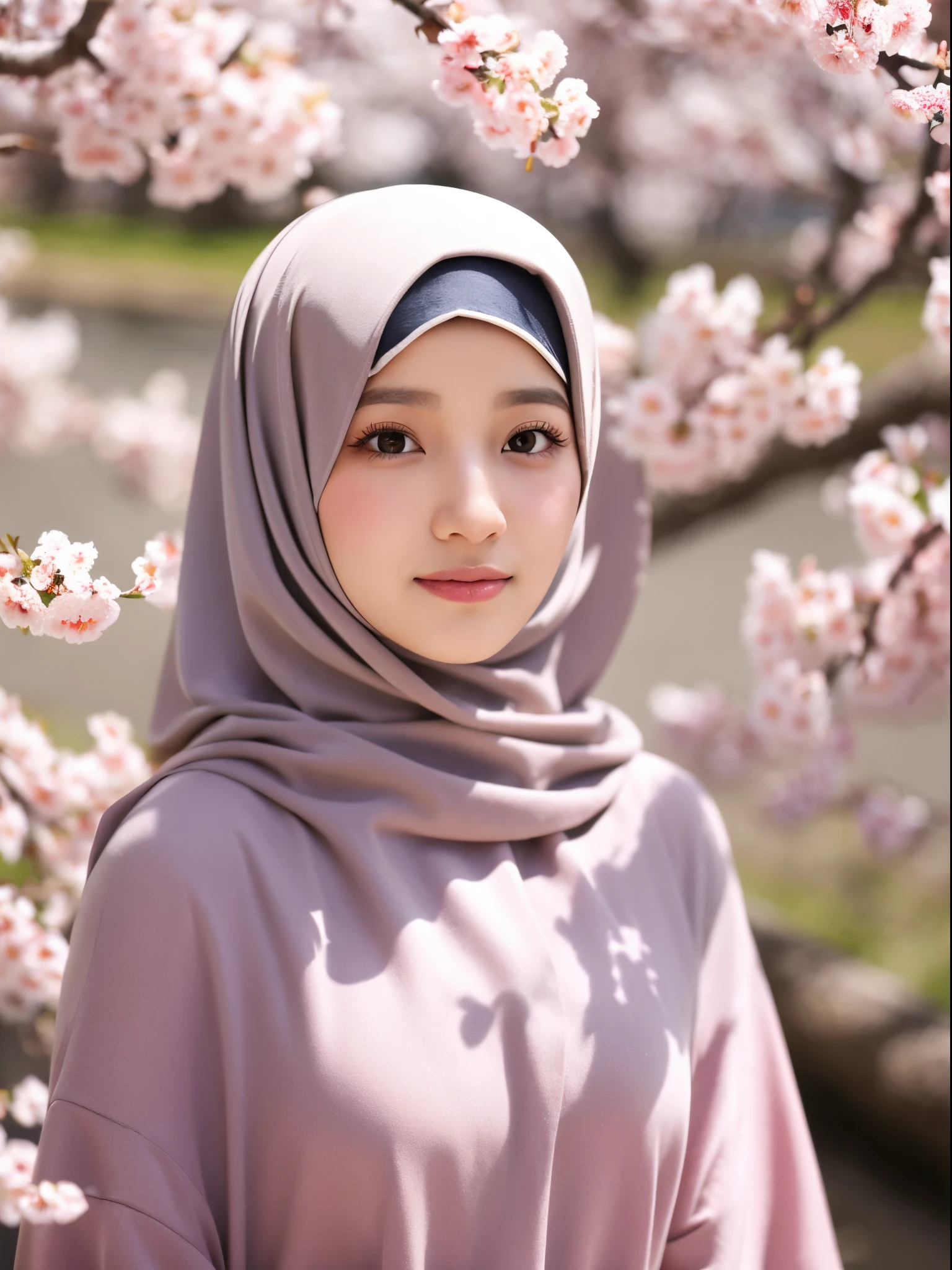 hijab, cherry blossom