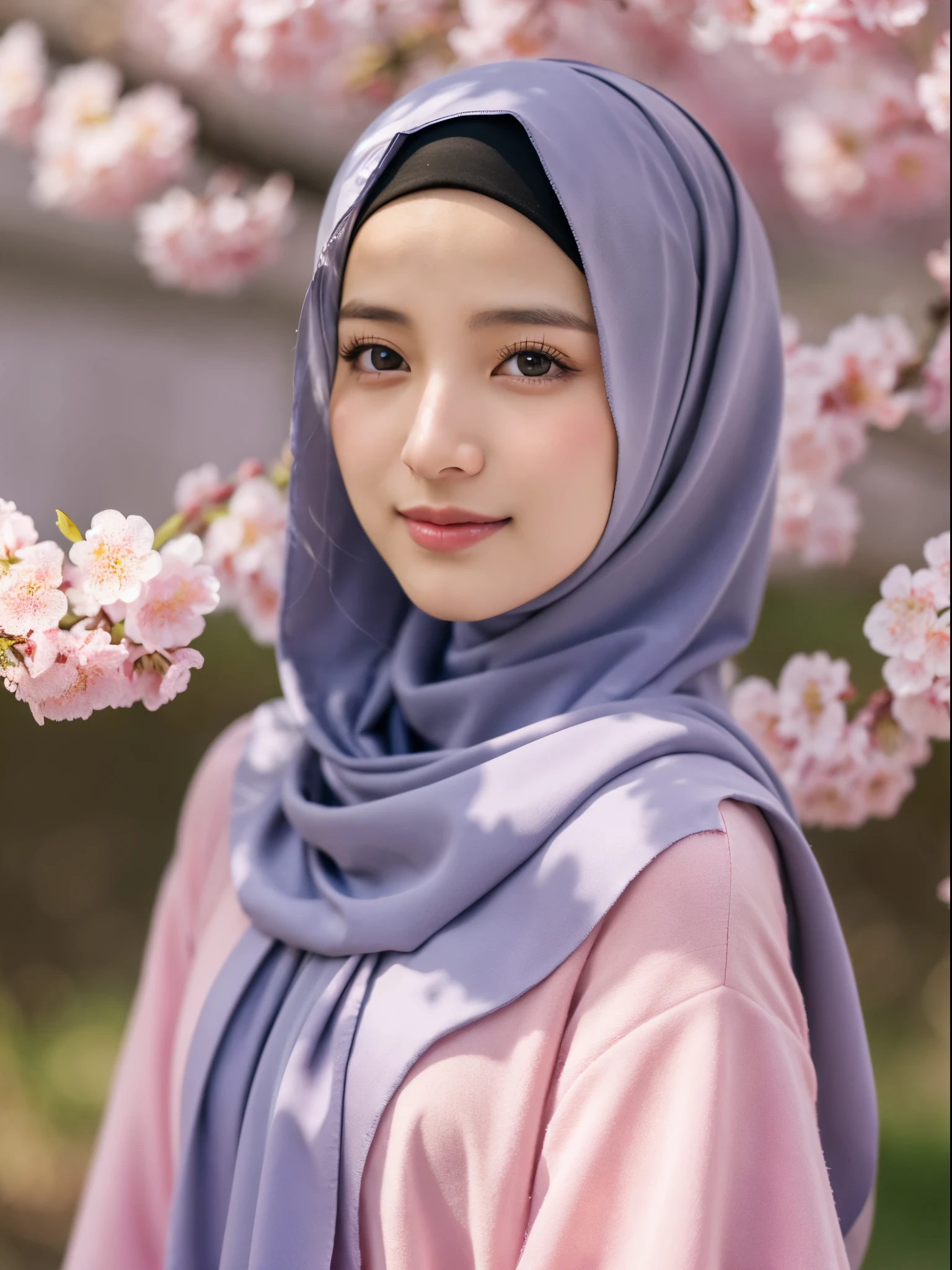 hijab, cherry blossom