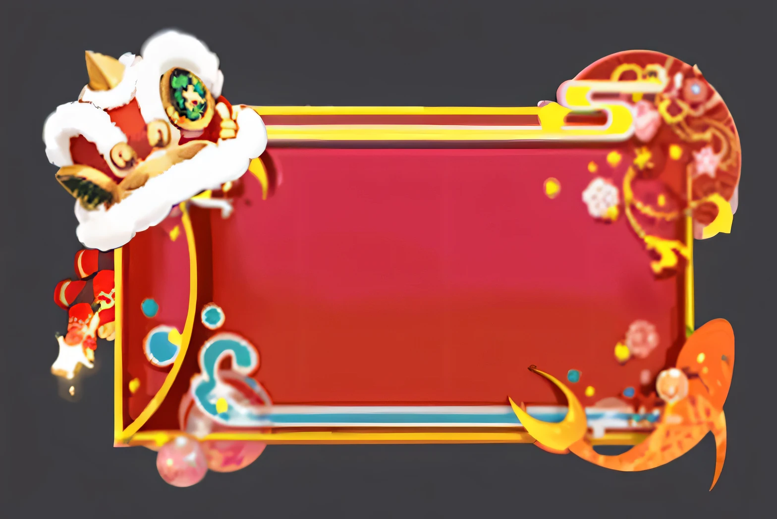 Bubble box,Chat bubbles,Closeup of red and gold frame,There are dragons and fish on it, banners, onmyoji, website banners, commercial banners, digital banners, onmyoji detailed art, Background image, vacation, header with logo, santa, background artwork, cat theme banners, match report, promotional images, beijing, Online casino logo, sun wukong, grand!