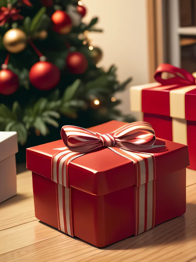Several red boxes with green bows and a glass of wine, gifts, vacation season, Detailed picture, christmas, giving gifts to people, foreground background, The beautiful, gifts, seasonal, The beautiful!, vacation, CS, special, hight decorated, festive, Carrying a red bag, 1/30, DIY, grand!, There are many small decorations