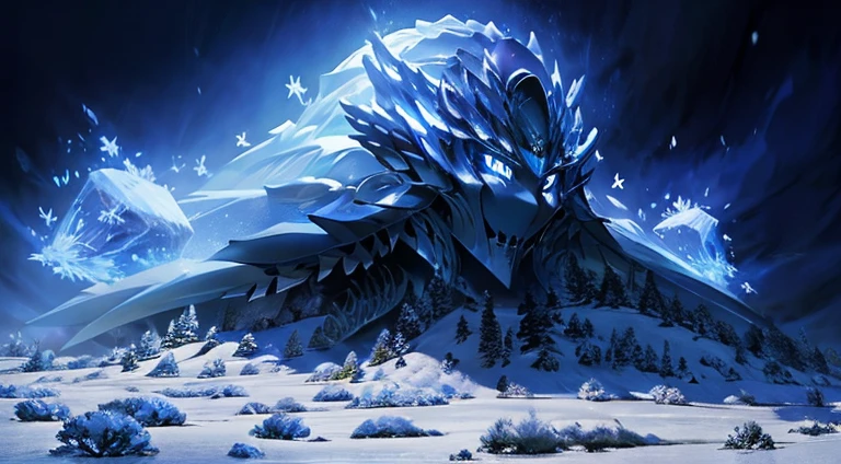 ln the forest，Frozen soil，frozen，maam，Lateral face， big dragon，snowfield，Blizzarding，firestorm，snowflower，Starskrim，ogre，legends