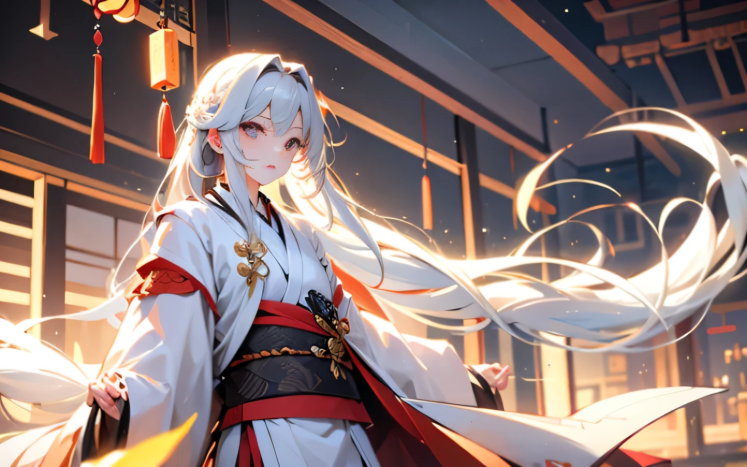 of a man,Ancient Chinese style,Long gray hair