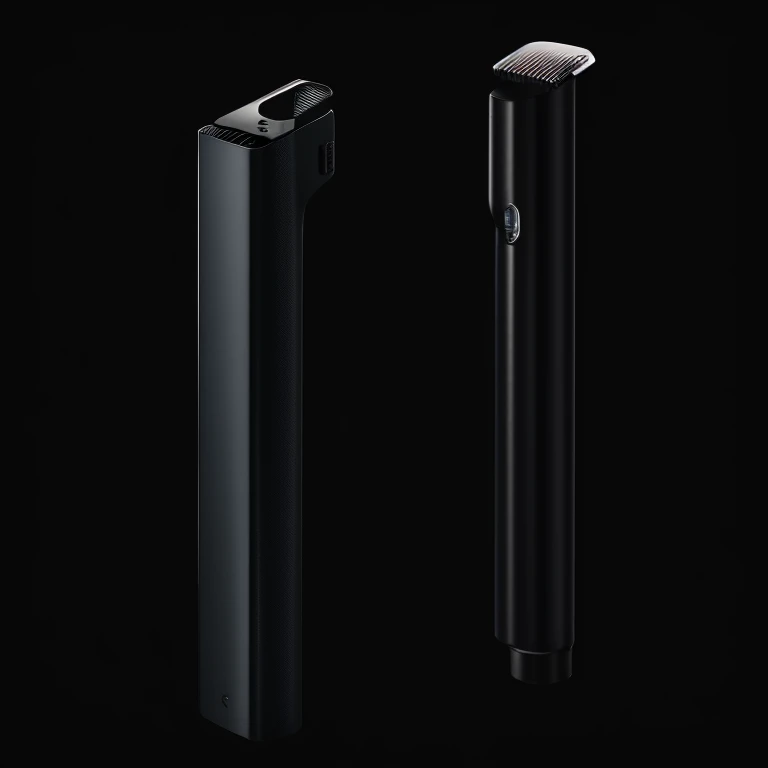 emauromin style, futuristic Intranasal device, Injection Molded Spray Mechanism, nozzle attachment, pocket size, cingulate spray device, Curved Lines, Black Carbon Fiber Texture, Spring Steel Pocket Clip, Rubber Gasket, Flexible Mouthpiece, Sealing Nosepiece, Spectrum Gradient Color, Digital SLR, Soft lighting, High quality, Fujifilm XT3, Soft light, finely detailed, purism, ue 5, a computer rendering, minimalism, octane render, 4k