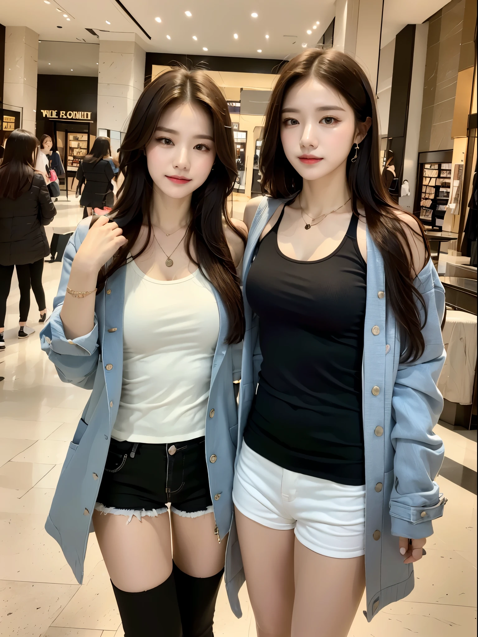 tanktop, jacket, shorts, pendant, mall