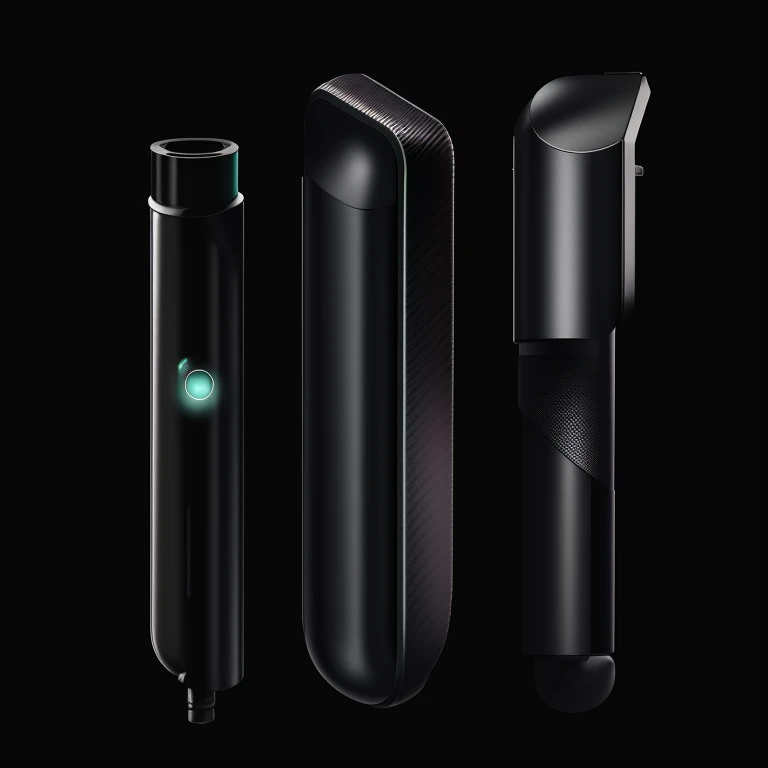 emauromin style, futuristic Intranasal device, Injection Molded Spray Mechanism, nozzle attachment, pocket size, liquid atomizer spray device, detailed, drug, electronic, nozzle attachment, Black Carbon Fiber Texture, Spring Steel Pocket Clip, Rubber Gasket, Flexible Mouthpiece, Sealing Nosepiece, Spectrum Gradient Color, Digital SLR, Soft lighting, High quality, Fujifilm XT3, Soft light, finely detailed, purism, ue 5, a computer rendering, minimalism, octane render, 4k