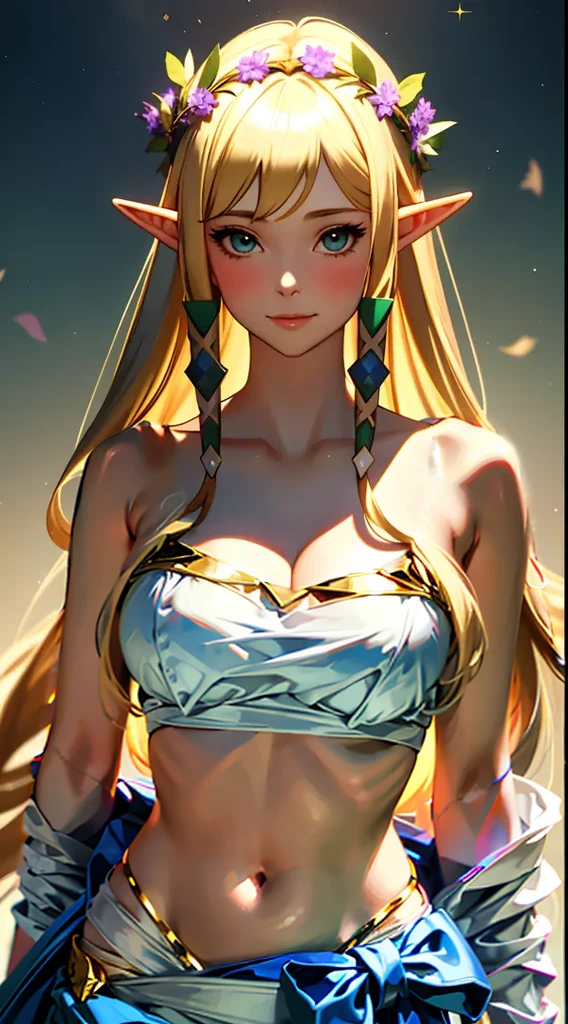 white bikini, gold Akzente, keine andere Kleidung