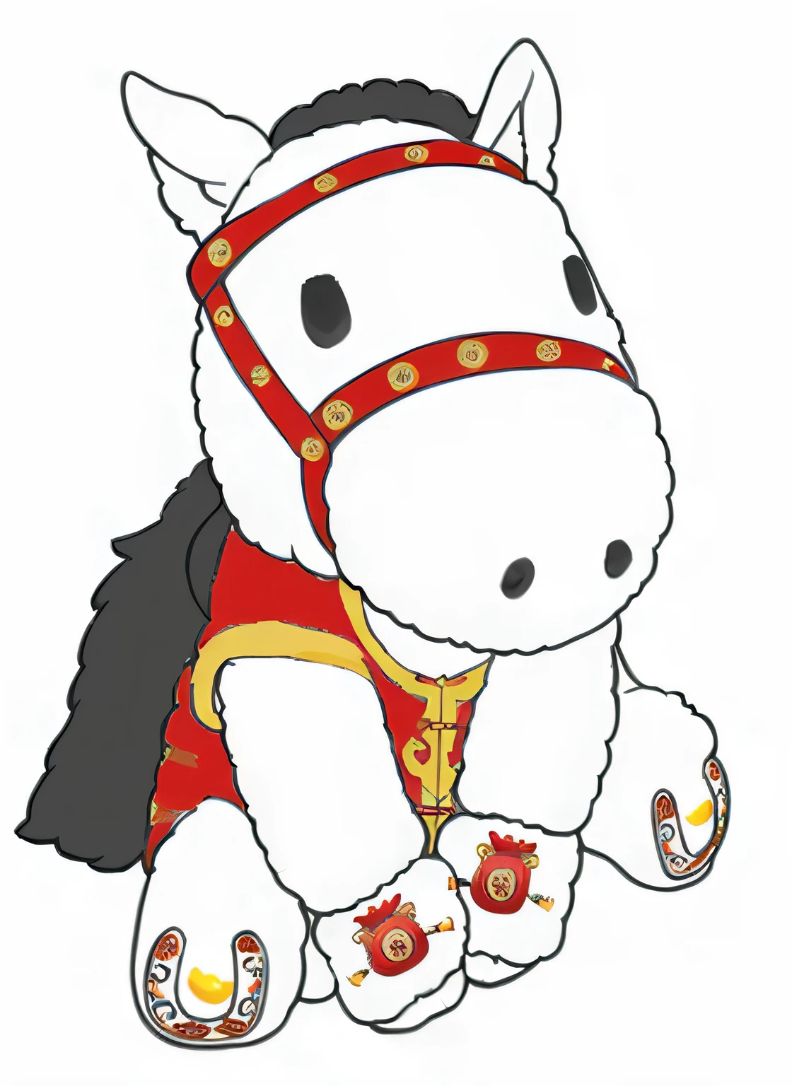 Chinese style pony,There are Chinese patterns on the body