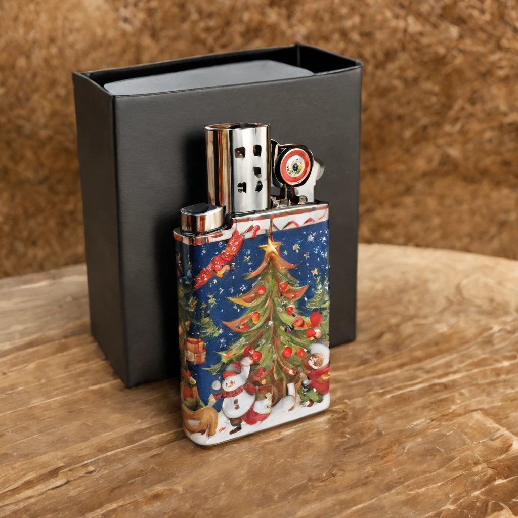 Lighter with Christmas theme design in gift box