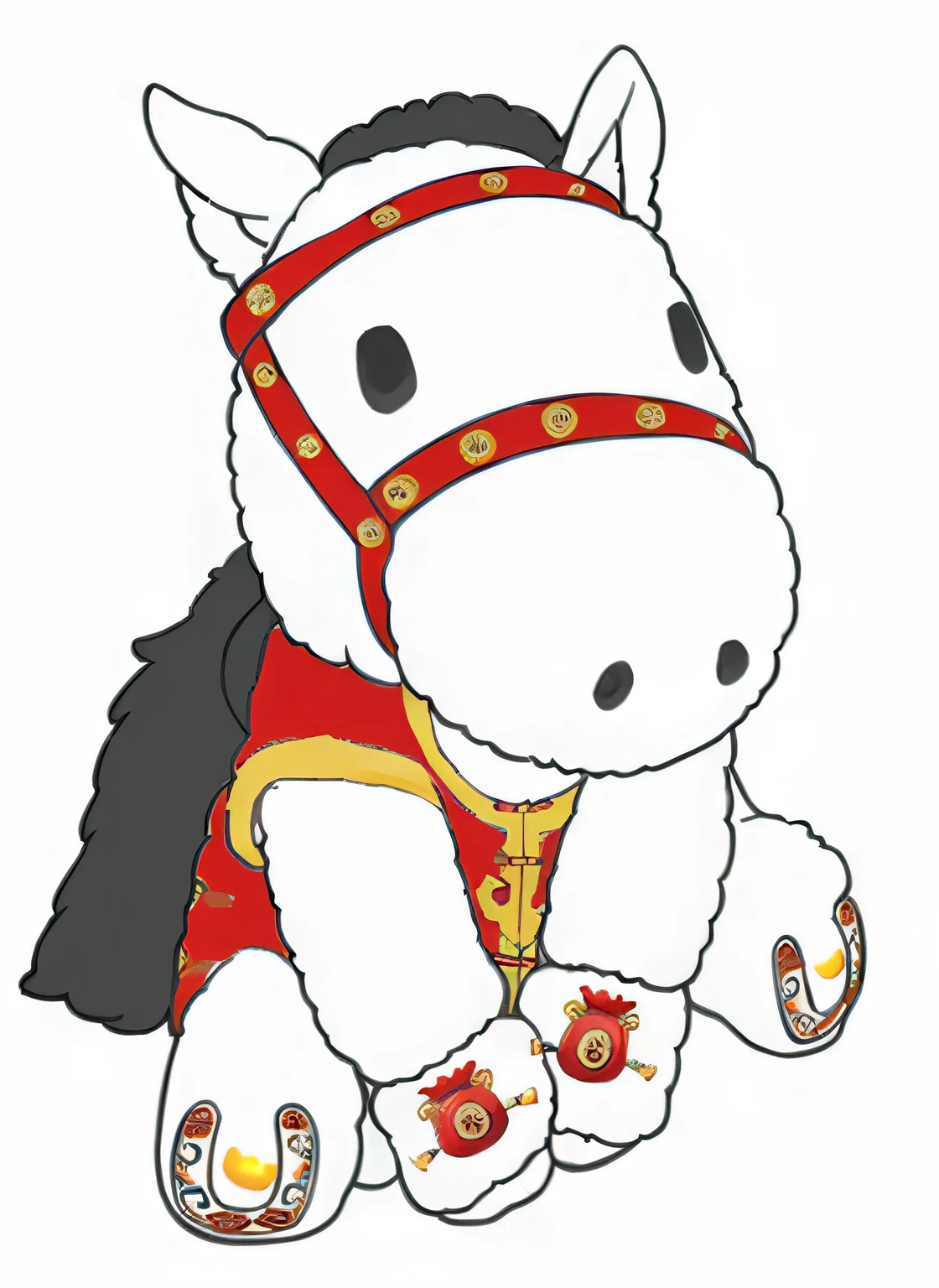 Chinese style pony,There are Chinese patterns on the body