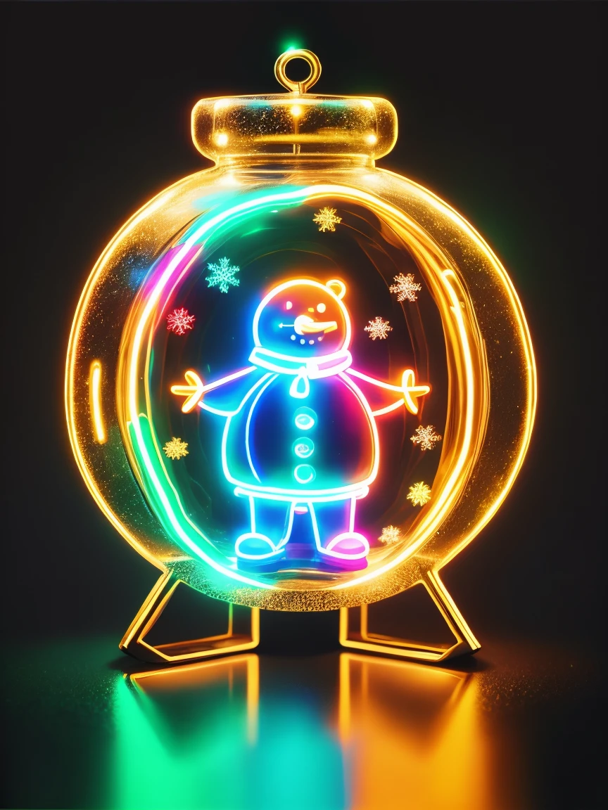 1 piece transparent glowing cute Christmas gift，Colorful transparent luminous plastic，Christmas decorations，Product design，luminous neon lights，Christmas background，hyper realisitc，hyper HD，high detal，Best quality at best，8K