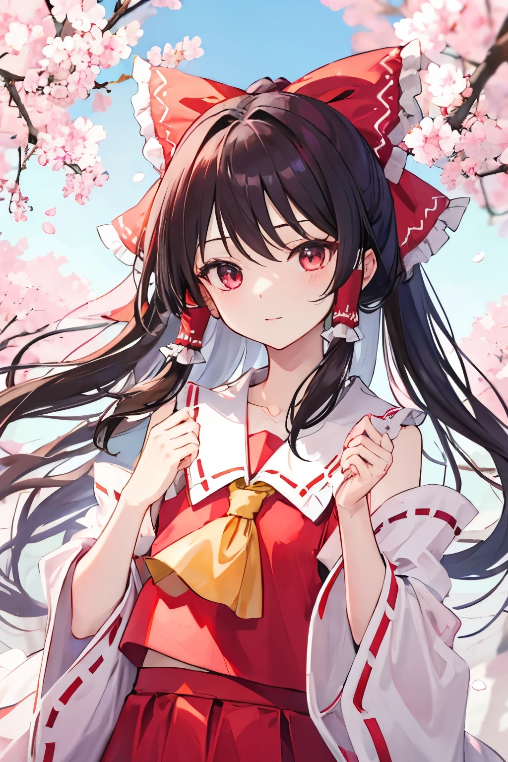 reimu hakurei, cherryblossom, spring