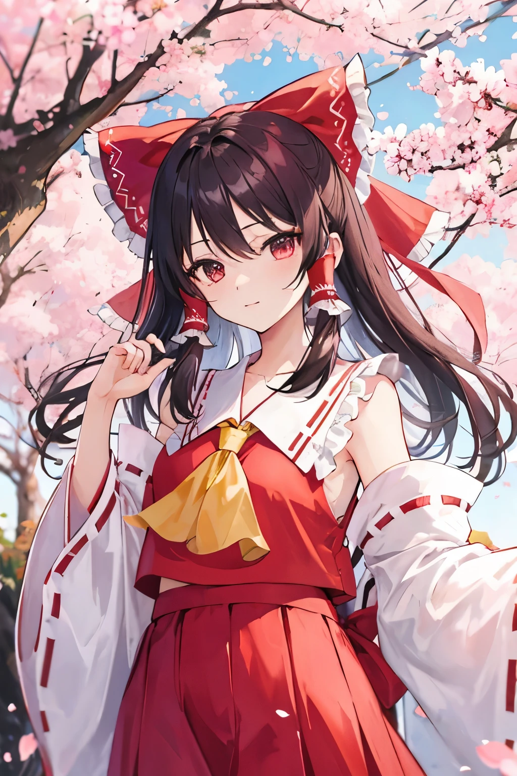 reimu hakurei, cherryblossom, spring
