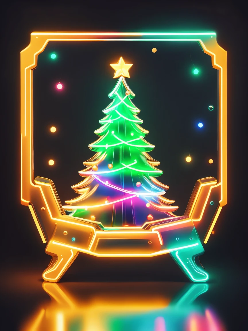 1 piece transparent glowing cute Christmas gift，Colorful transparent luminous plastic，Christmas decorations，Product design，luminous neon lights，Christmas background，hyper realisitc，hyper HD，high detal，Best quality at best，8K