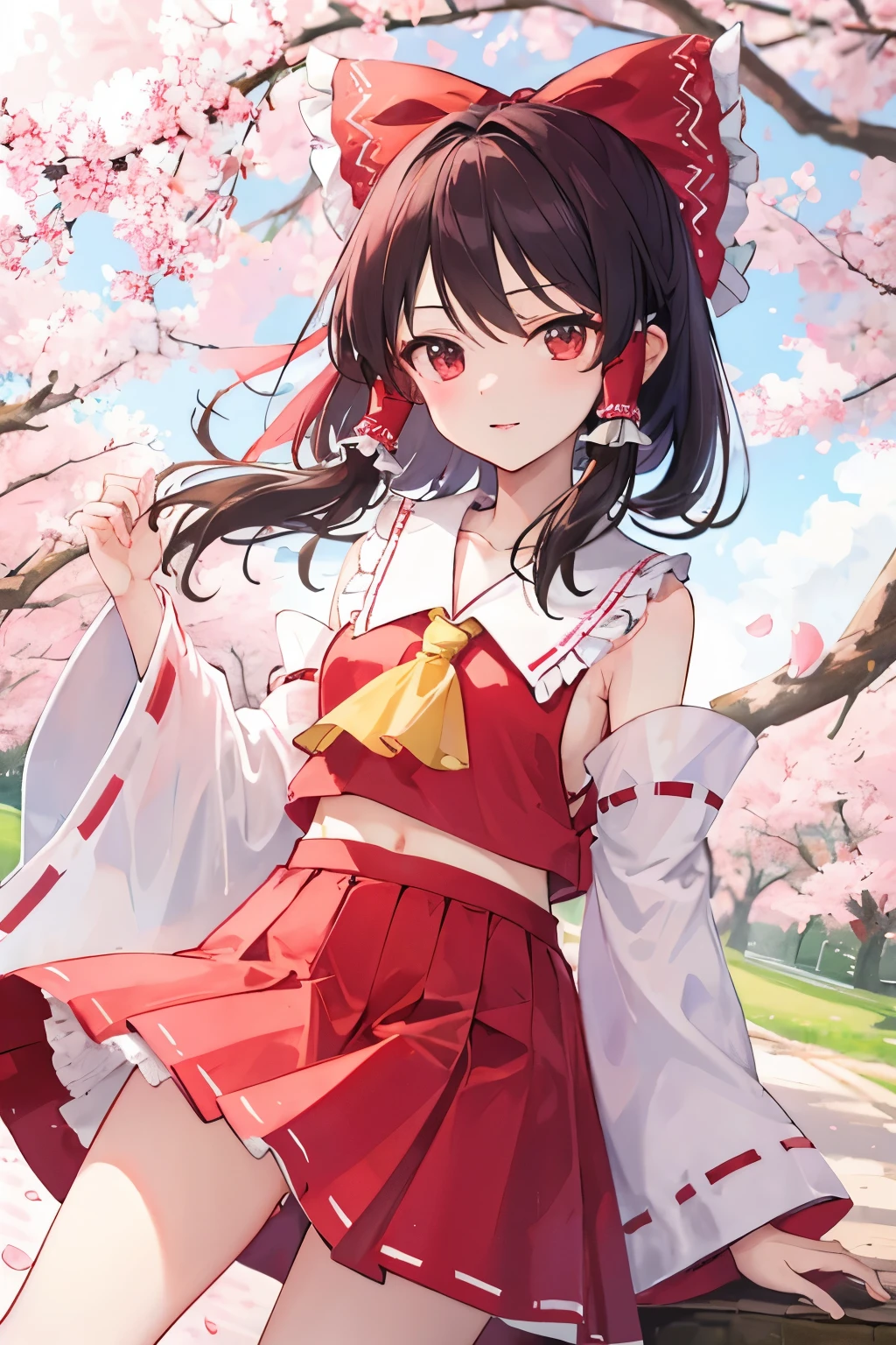 reimu hakurei, cherryblossom, spring