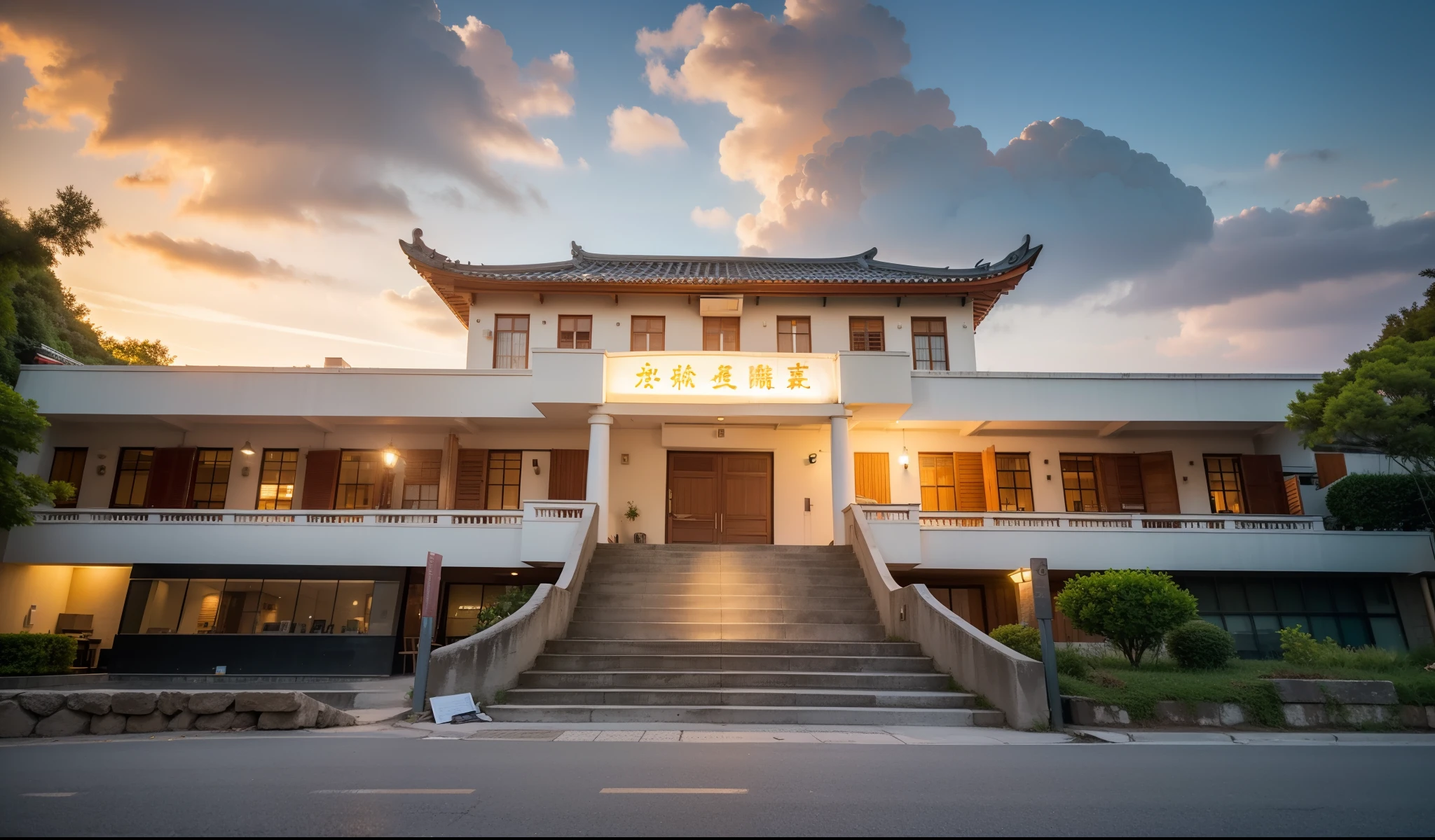 (((tmasterpiece))),((Best quality)),屡获殊荣的building exterior设计,building exterior, during night,Brand new building,clean linework,(glass窗:1.5),glass,光从glass透出,(white wall:1.2),white wall,MANNER,during night渲染,lamplight,Ray traching, The content is very detailed,hyper realisitc,Hyper Real