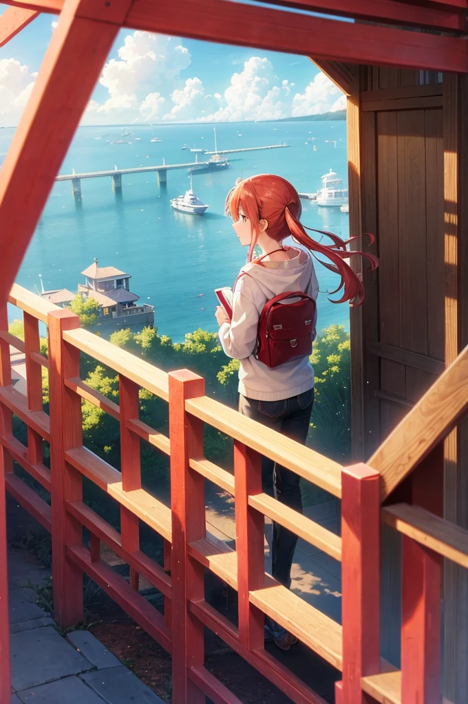 showing a red thread of fate in the world of your name and weathering with you