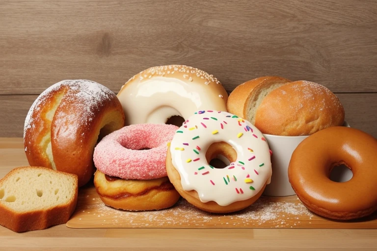 Delicious donuts，Delicious bread
