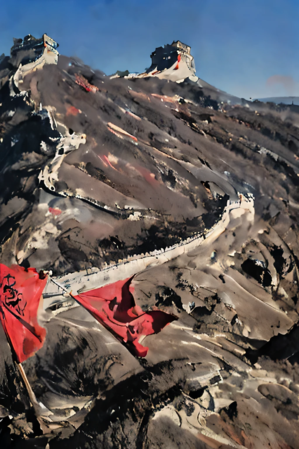 lead the way,the great wall,red flags,Good composition,caligraphy