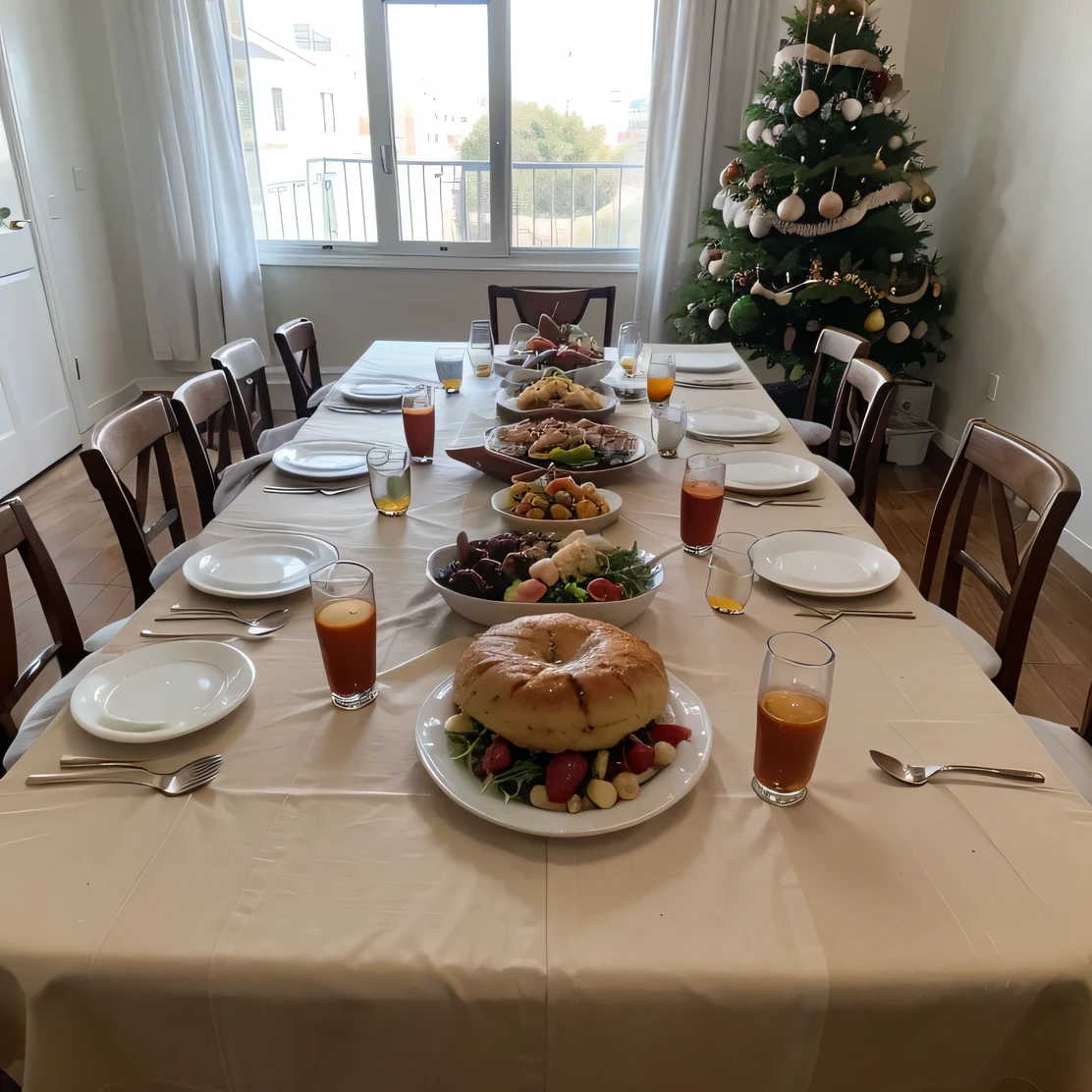 Christmas lunch table for instagram story, no people