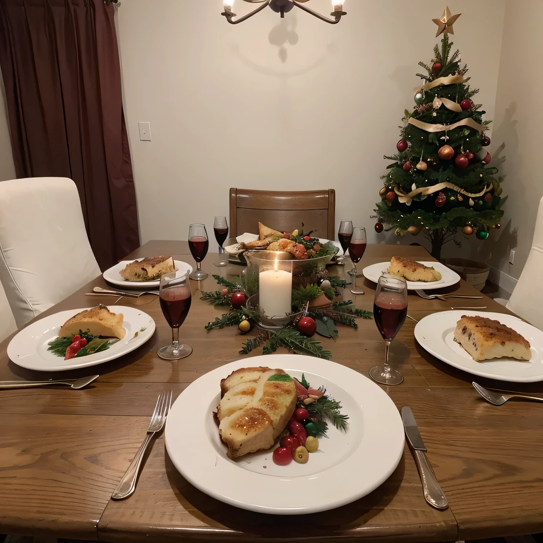 Christmas lunch table for instagram story, no people