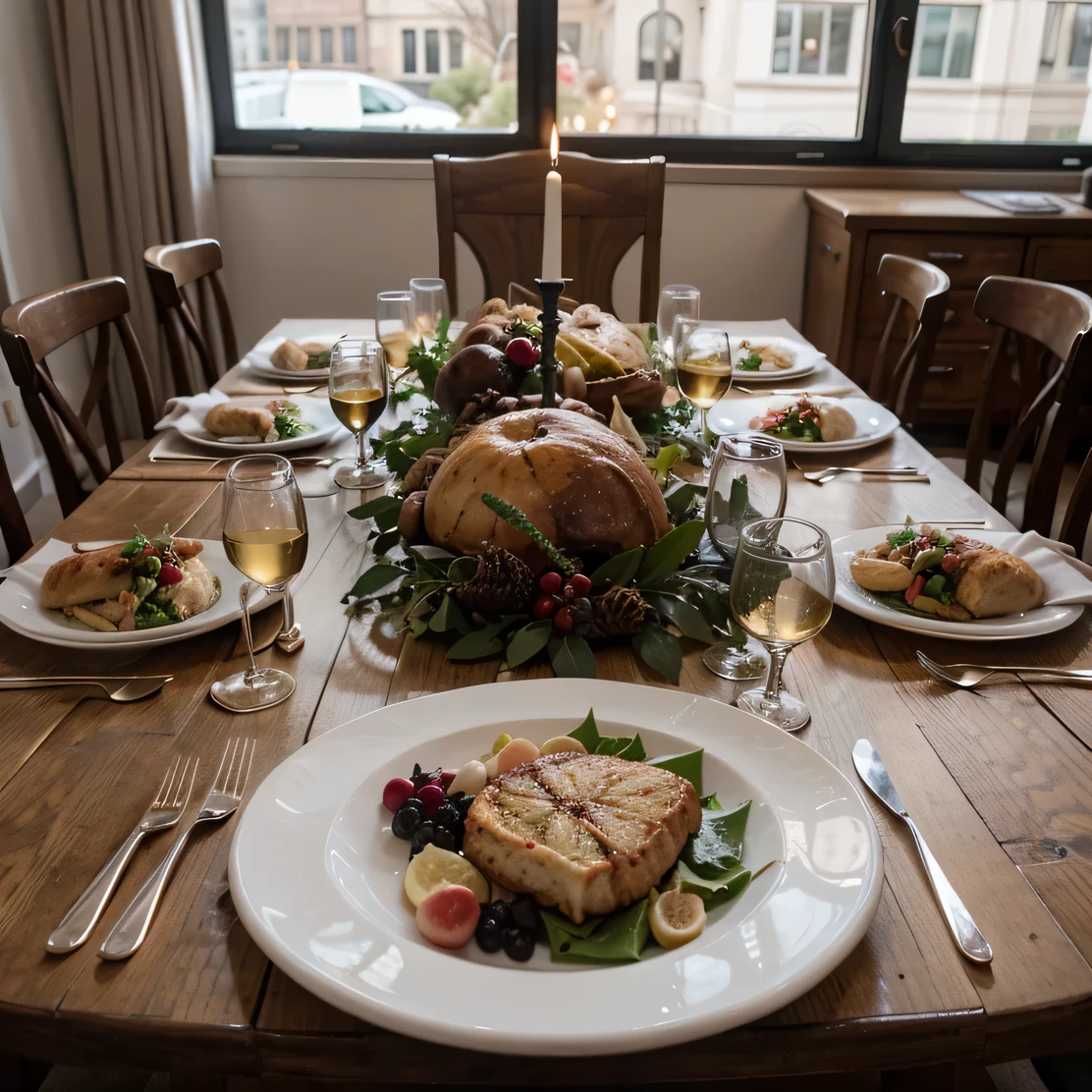 Christmas lunch table for instagram story, no people