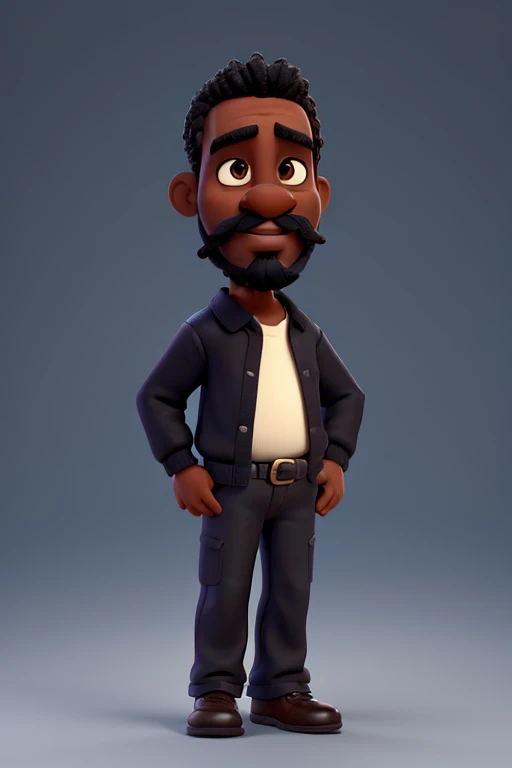 Um homem negro de bigode com calsao preto chorando por amor. animation character, Estilo Pixar, alta qualidade, high resolution, 8k, Full HD