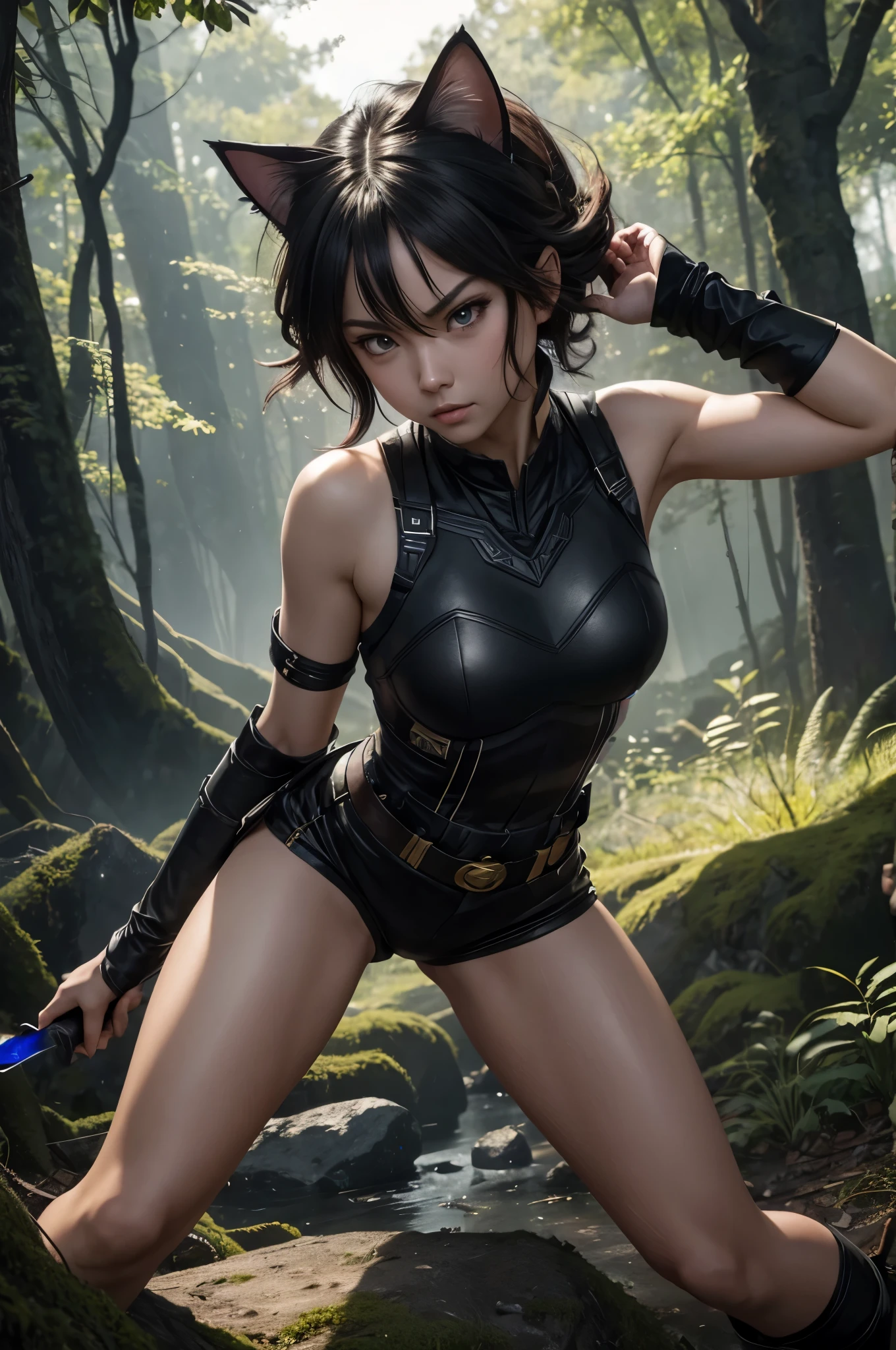 8K,and black combat uniform,Fantasyart,超A high resolution,A hyper-realistic,