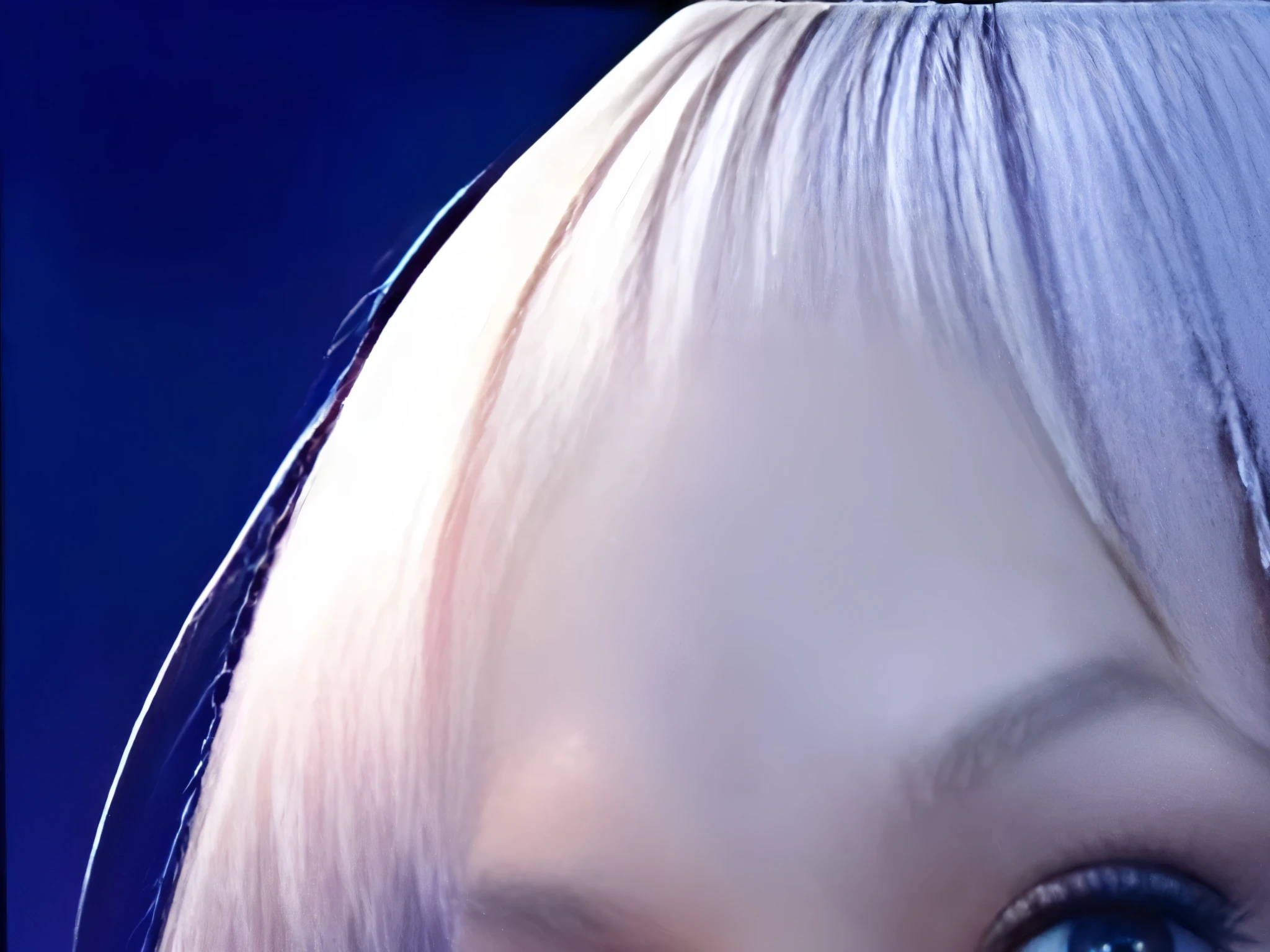 loira de olhos azuis e longos cabelos brancos posando para uma foto, Garota de anime cyberpunk com capuz, photorealistic anime girl rendering, retrato de personagem de closeup, anime estilo 3d, closeup retrato de personagem, meninaabelo branco, epic 3 d abstract emo girl, retrato detalhado da menina do anloseup da arte do personagem, baixo detalhamento. pintura digital, Personagem de close up