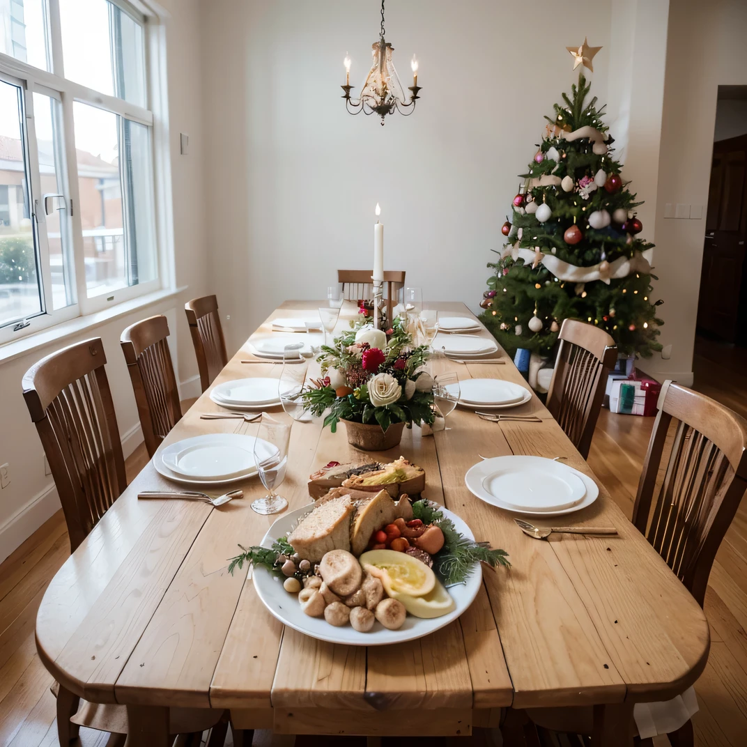 Christmas lunch table for instagram story, no people