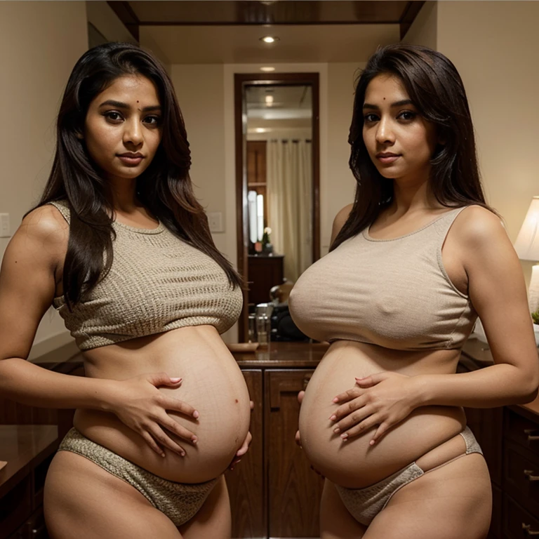 Pregnant indian sisters with big boob