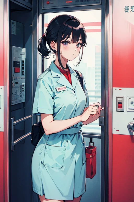 nurse、nurse。38 years、elevator