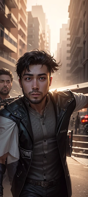 Change background cyberpunk handsome boy, realistic face, sk, ultra realistic